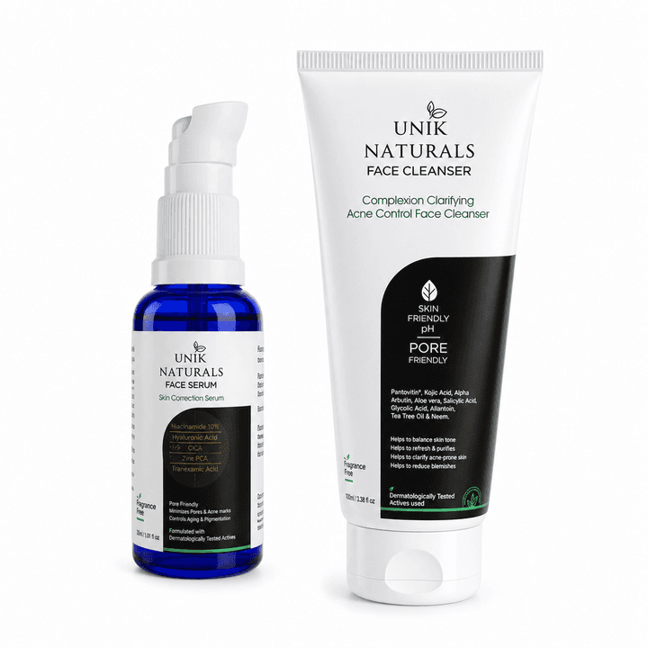 Unik Naturals Acne Control & Skin Clarifying Combo – Face Cleanser + Face Serum